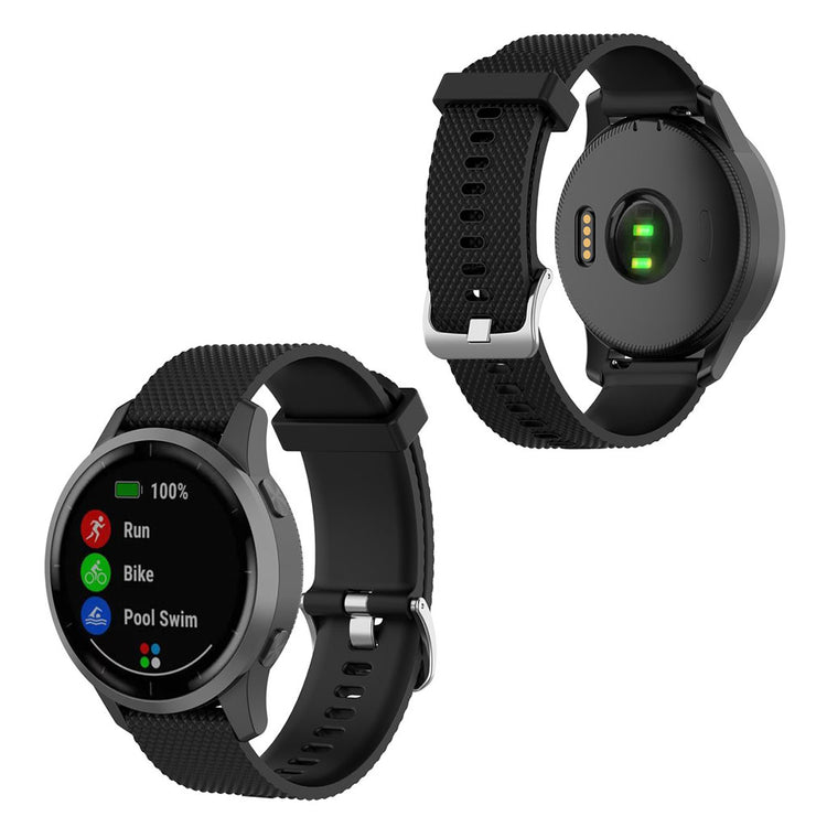 Meget cool Garmin Vivoactive 4 Silikone Rem - Sort#serie_1