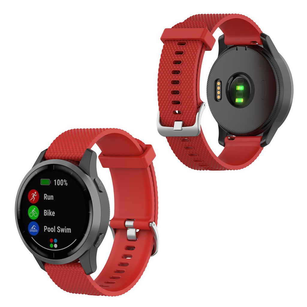 Meget cool Garmin Vivoactive 4 Silikone Rem - Rød#serie_4