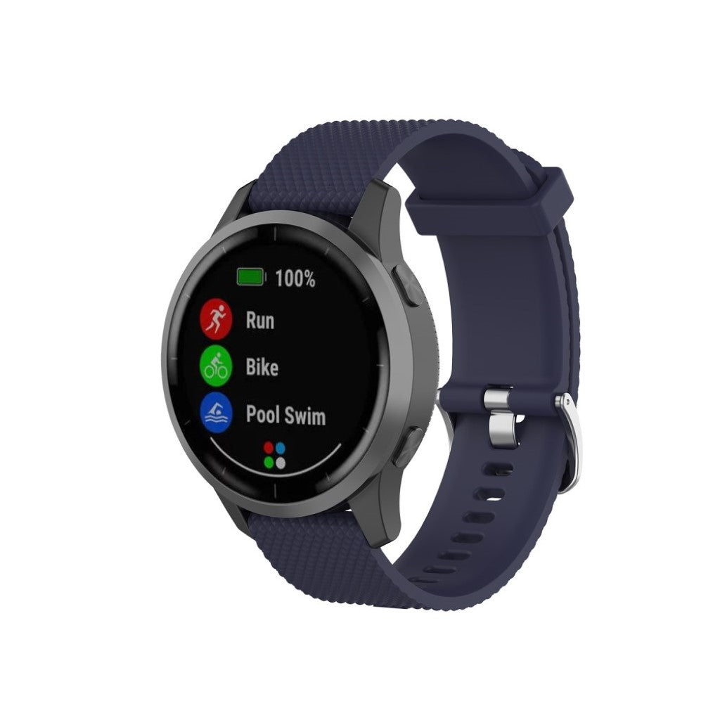 Meget cool Garmin Vivoactive 4 Silikone Rem - Blå#serie_8