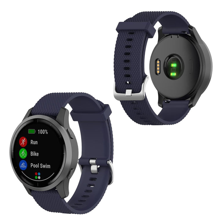 Meget cool Garmin Vivoactive 4 Silikone Rem - Blå#serie_8