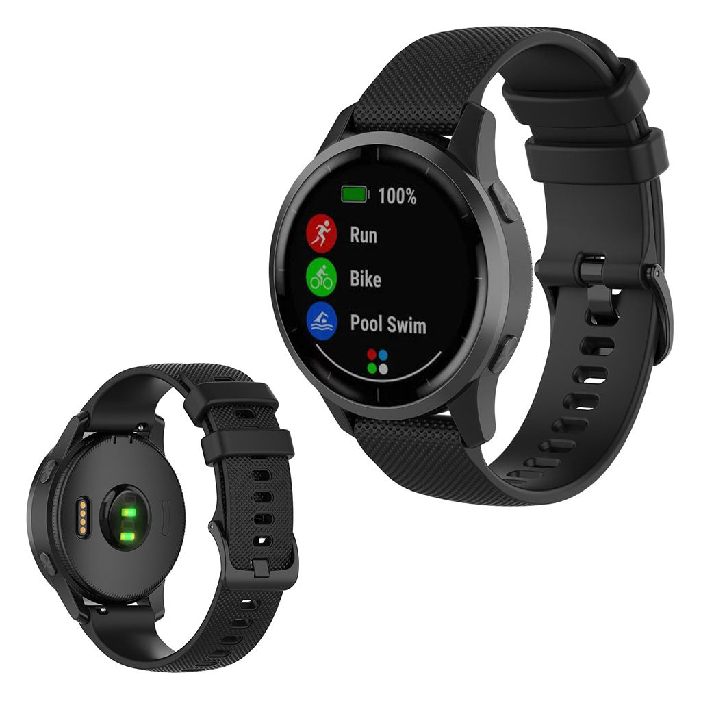 Kønt Garmin Vivoactive 4 Silikone Rem - Sort#serie_1