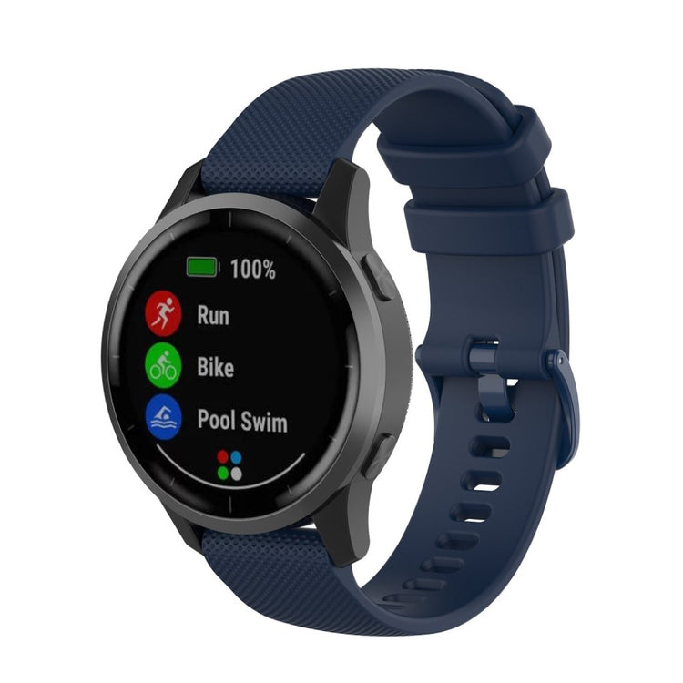 Kønt Garmin Vivoactive 4 Silikone Rem - Blå#serie_10