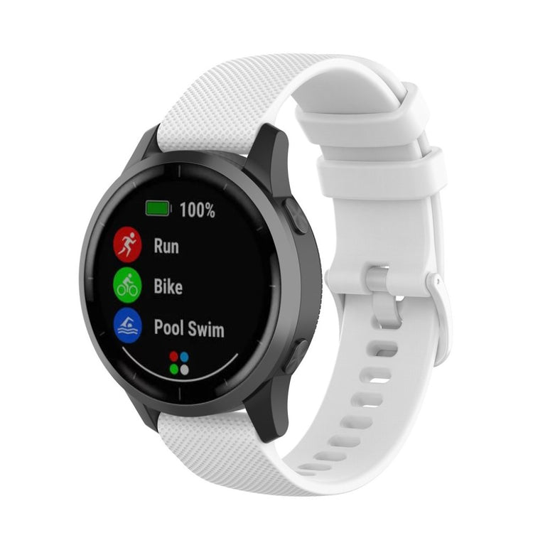 Kønt Garmin Vivoactive 4 Silikone Rem - Hvid#serie_2