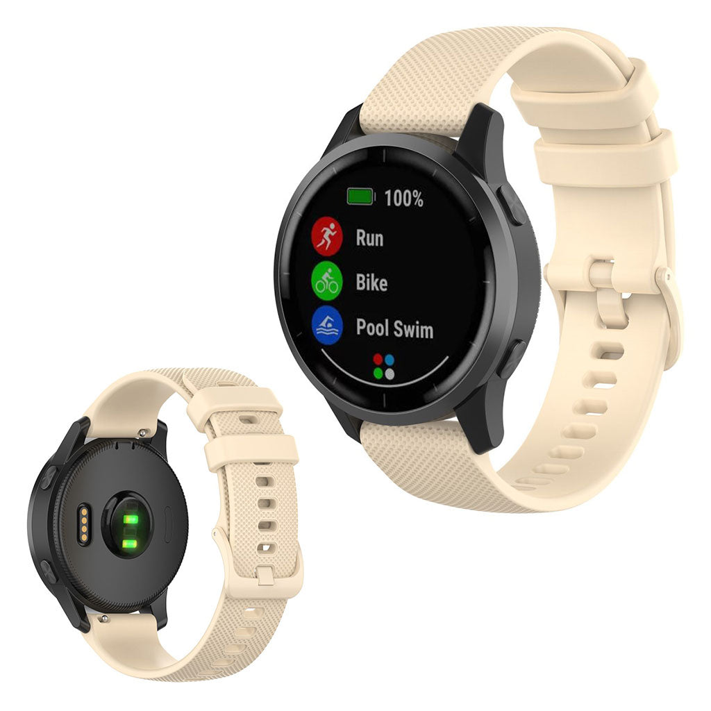 Kønt Garmin Vivoactive 4 Silikone Rem - Beige#serie_6