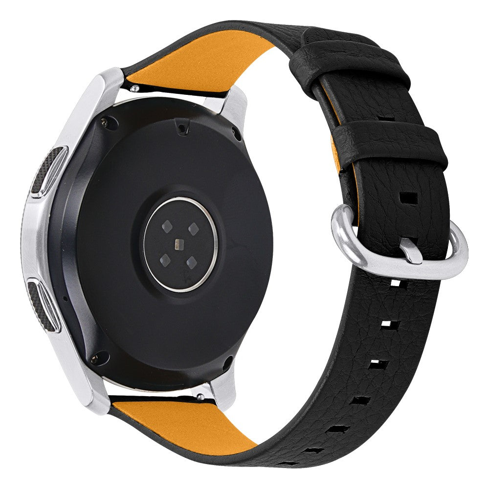 Super hårdfør Garmin Vivoactive 4 Ægte læder Rem - Sort#serie_2