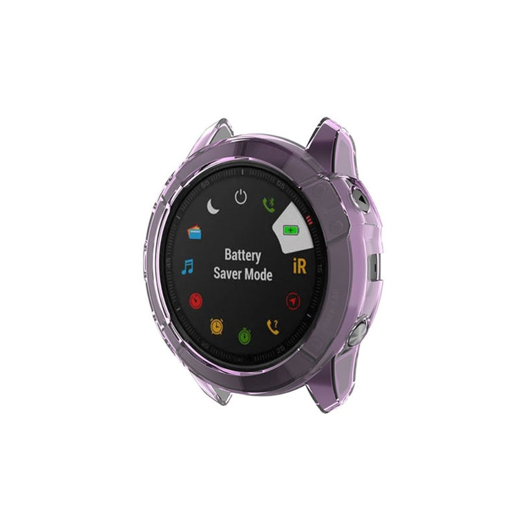 Garmin Fenix 6X / Garmin Fenix 6X Pro Gennemsigtig Silikone Bumper  - Lilla#serie_1