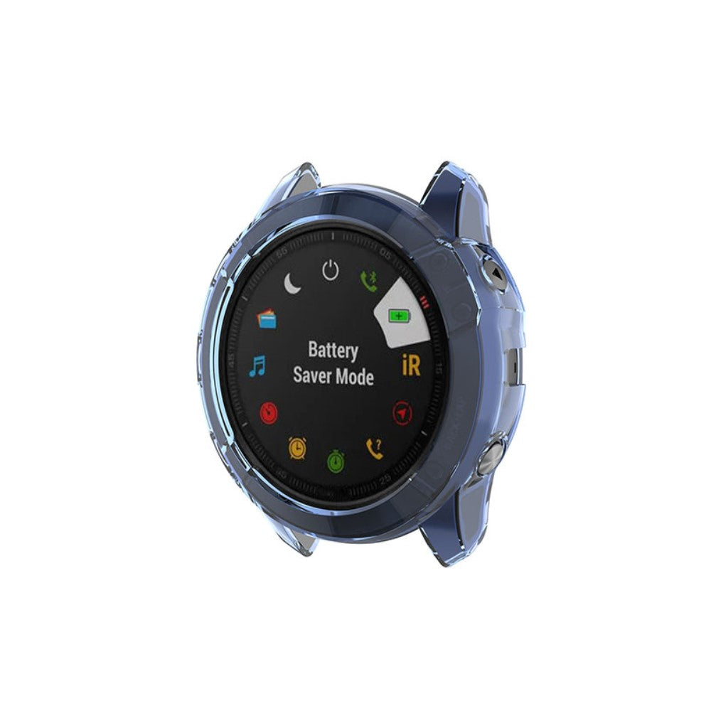 Garmin Fenix 6X / Garmin Fenix 6X Pro Gennemsigtig Silikone Bumper  - Blå#serie_2