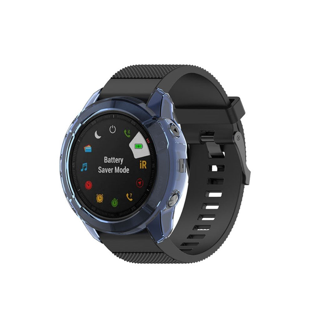 Garmin Fenix 6X / Garmin Fenix 6X Pro Gennemsigtig Silikone Bumper  - Blå#serie_2