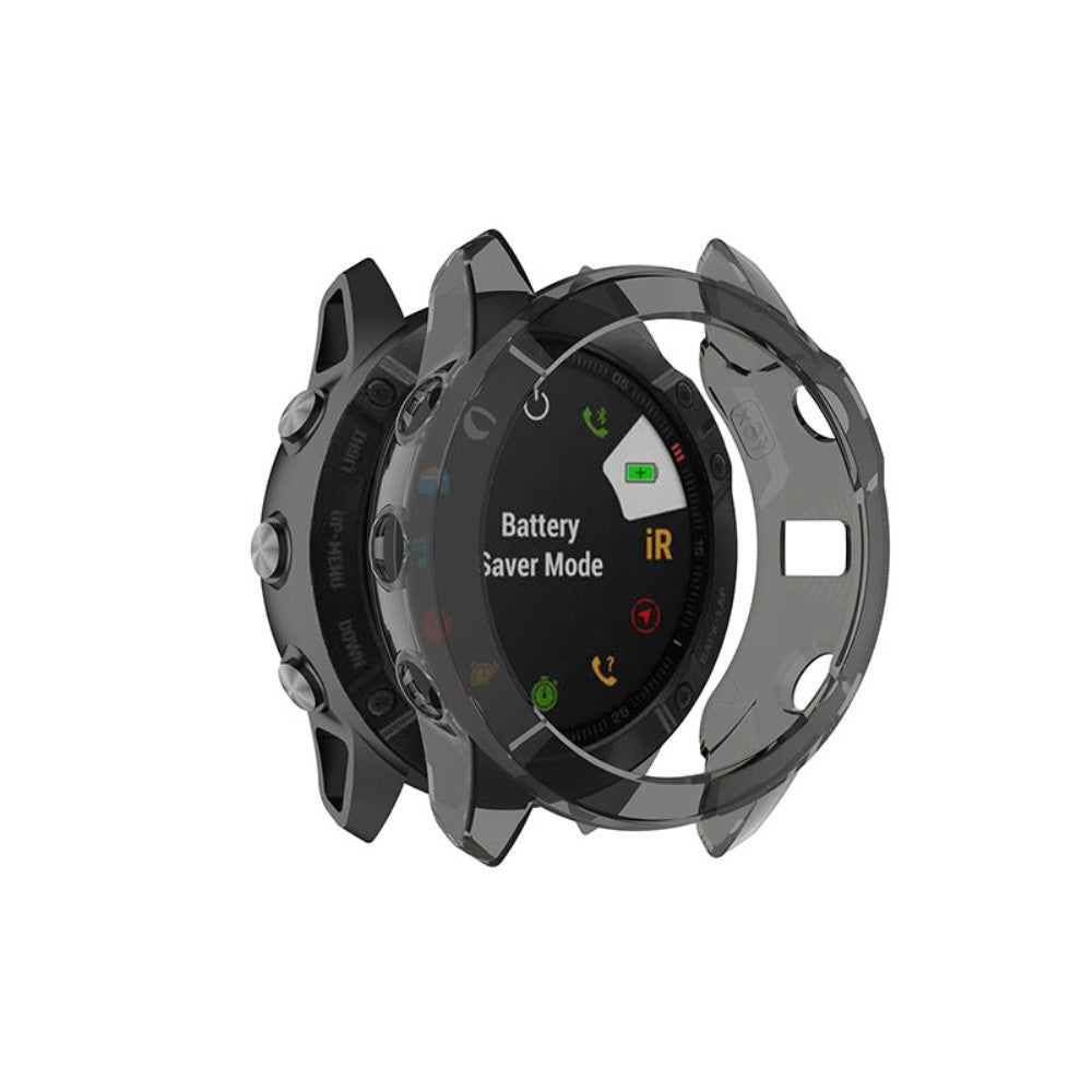 Garmin Fenix 6X / Garmin Fenix 6X Pro Gennemsigtig Silikone Bumper  - Sort#serie_3