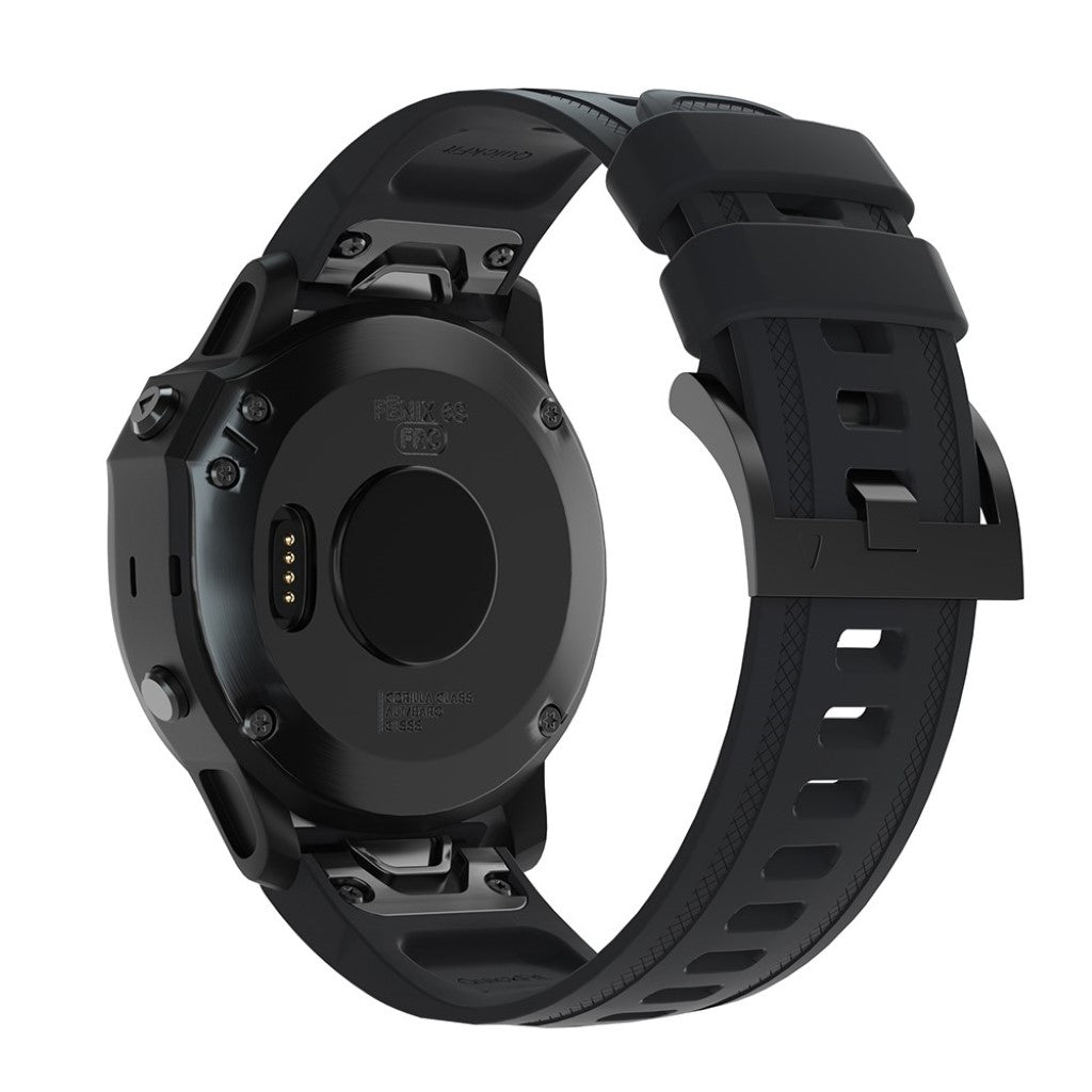 Smuk Garmin Fenix 6S Silikone Rem - Sort#serie_1