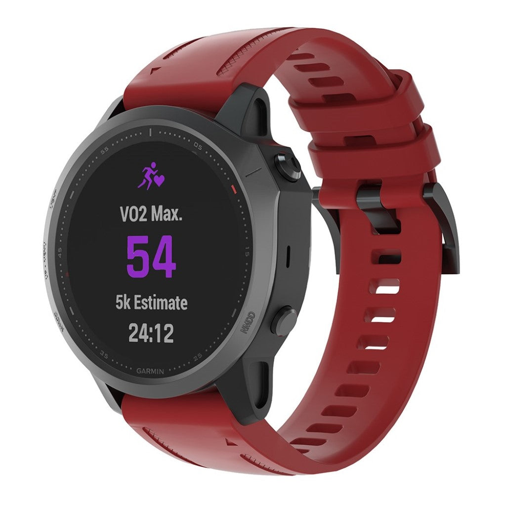 Smuk Garmin Fenix 6S Silikone Rem - Rød#serie_4