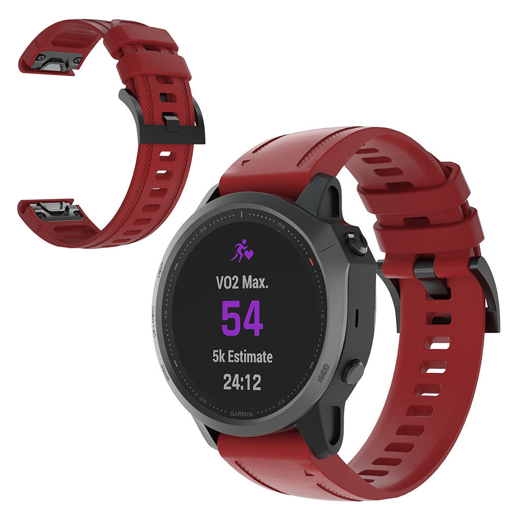 Smuk Garmin Fenix 6S Silikone Rem - Rød#serie_4