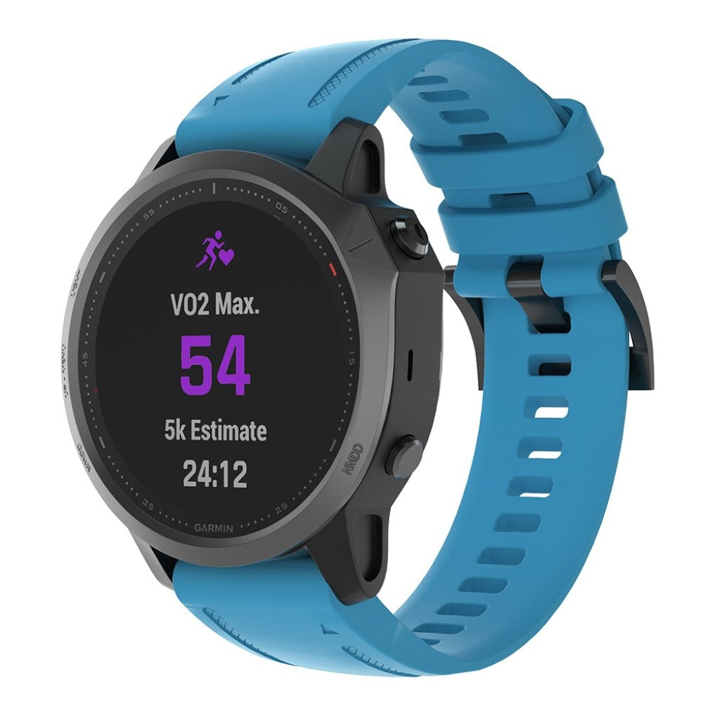 Smuk Garmin Fenix 6S Silikone Rem - Blå#serie_8