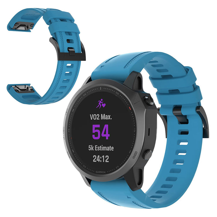 Smuk Garmin Fenix 6S Silikone Rem - Blå#serie_8