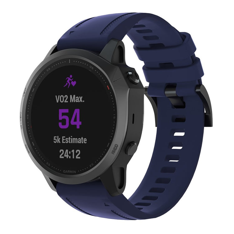 Smuk Garmin Fenix 6S Silikone Rem - Blå#serie_9