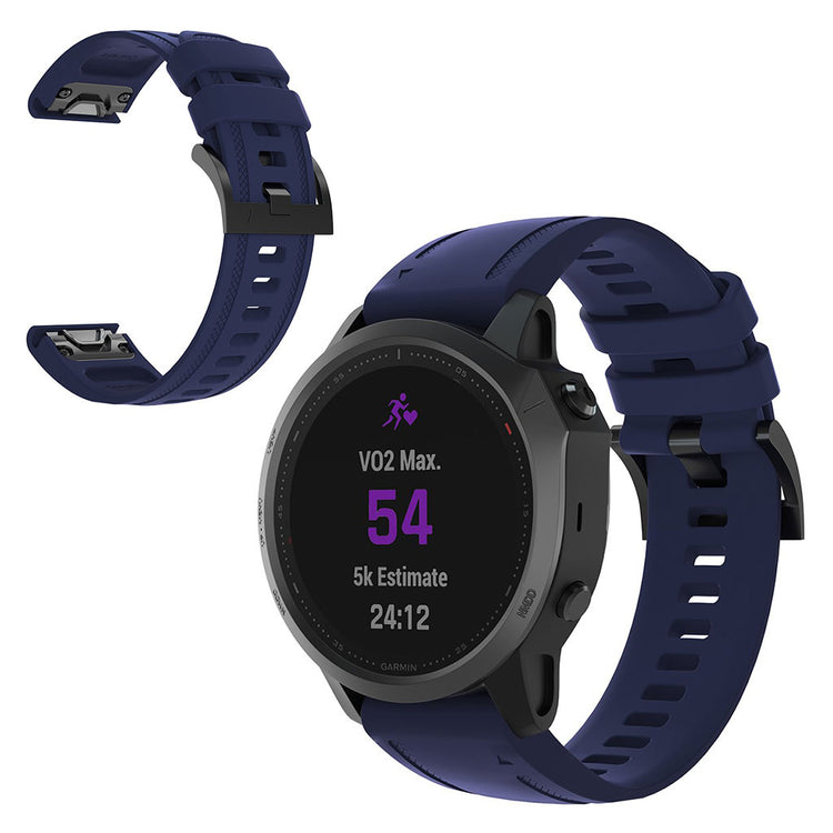 Smuk Garmin Fenix 6S Silikone Rem - Blå#serie_9