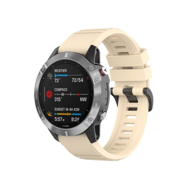 Meget smuk Garmin Fenix 6X Pro Silikone Rem - Beige#serie_7