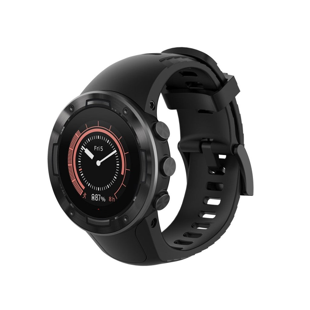 Meget slidstærk Suunto 5 Silikone Rem - Sort#serie_1