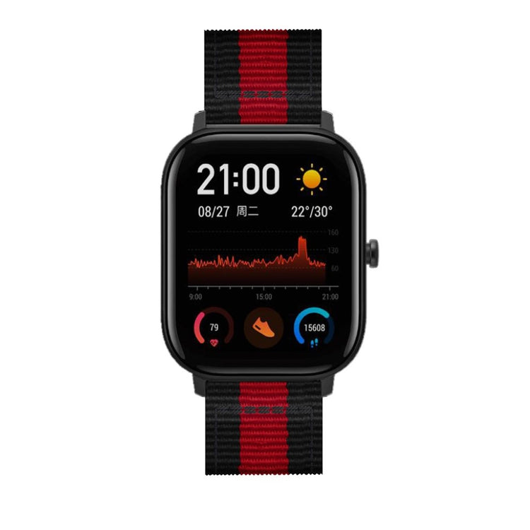 Super nydelig Amazfit GTS Nylon Rem - Rød#serie_1