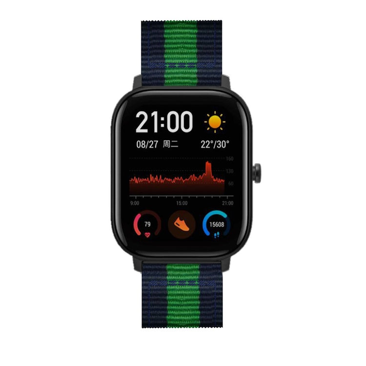 Super nydelig Amazfit GTS Nylon Rem - Blå#serie_4