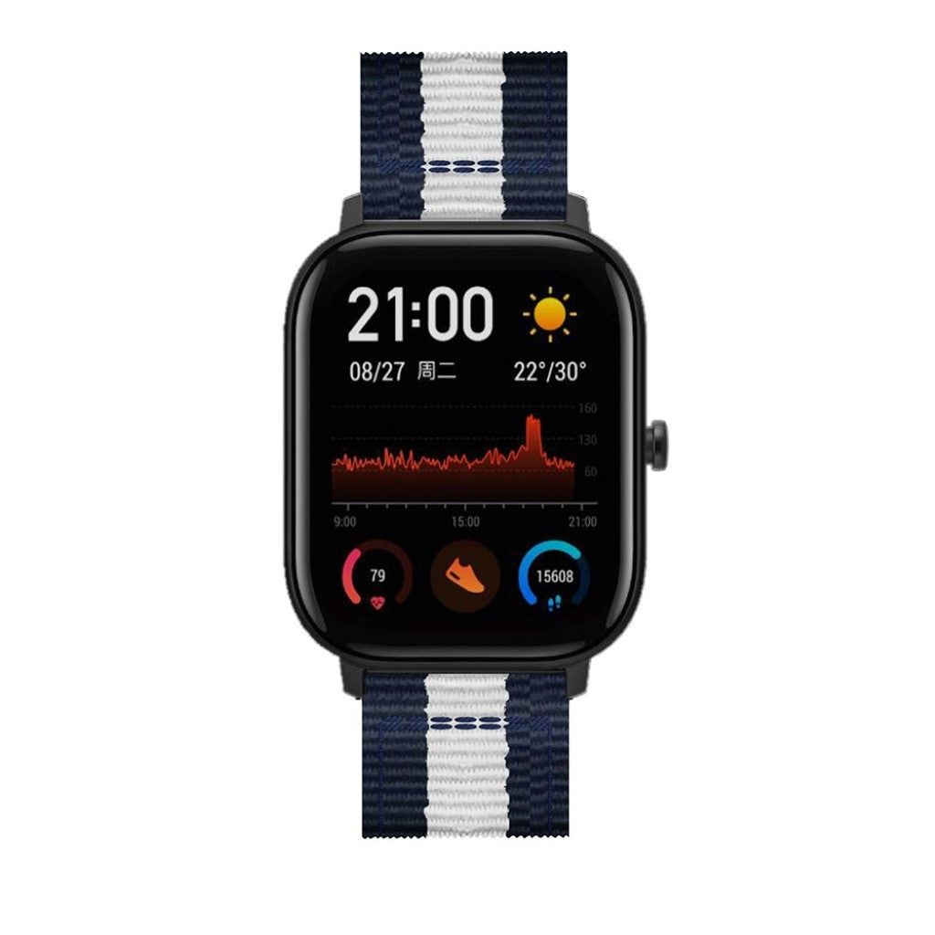 Super nydelig Amazfit GTS Nylon Rem - Blå#serie_5