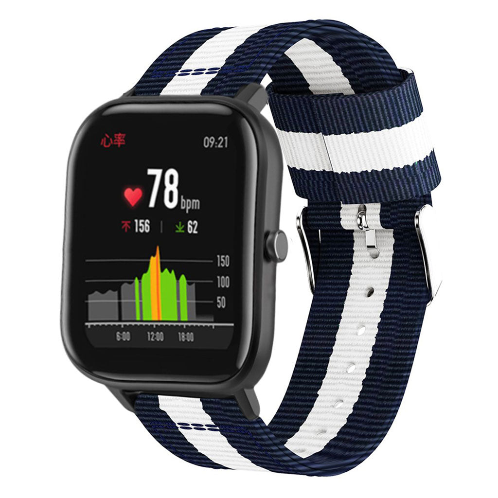 Super nydelig Amazfit GTS Nylon Rem - Blå#serie_5