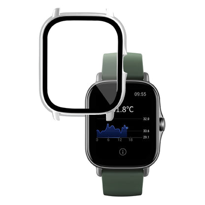 Mega Fint Amazfit GTS 2 Cover med Skærmbeskytter i Plastik og Hærdet Glas - Sølv#serie_4