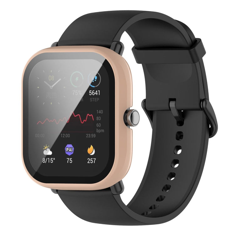 Godt Universal Amazfit Cover med Skærmbeskytter i Plastik og Hærdet Glas - Pink#serie_5